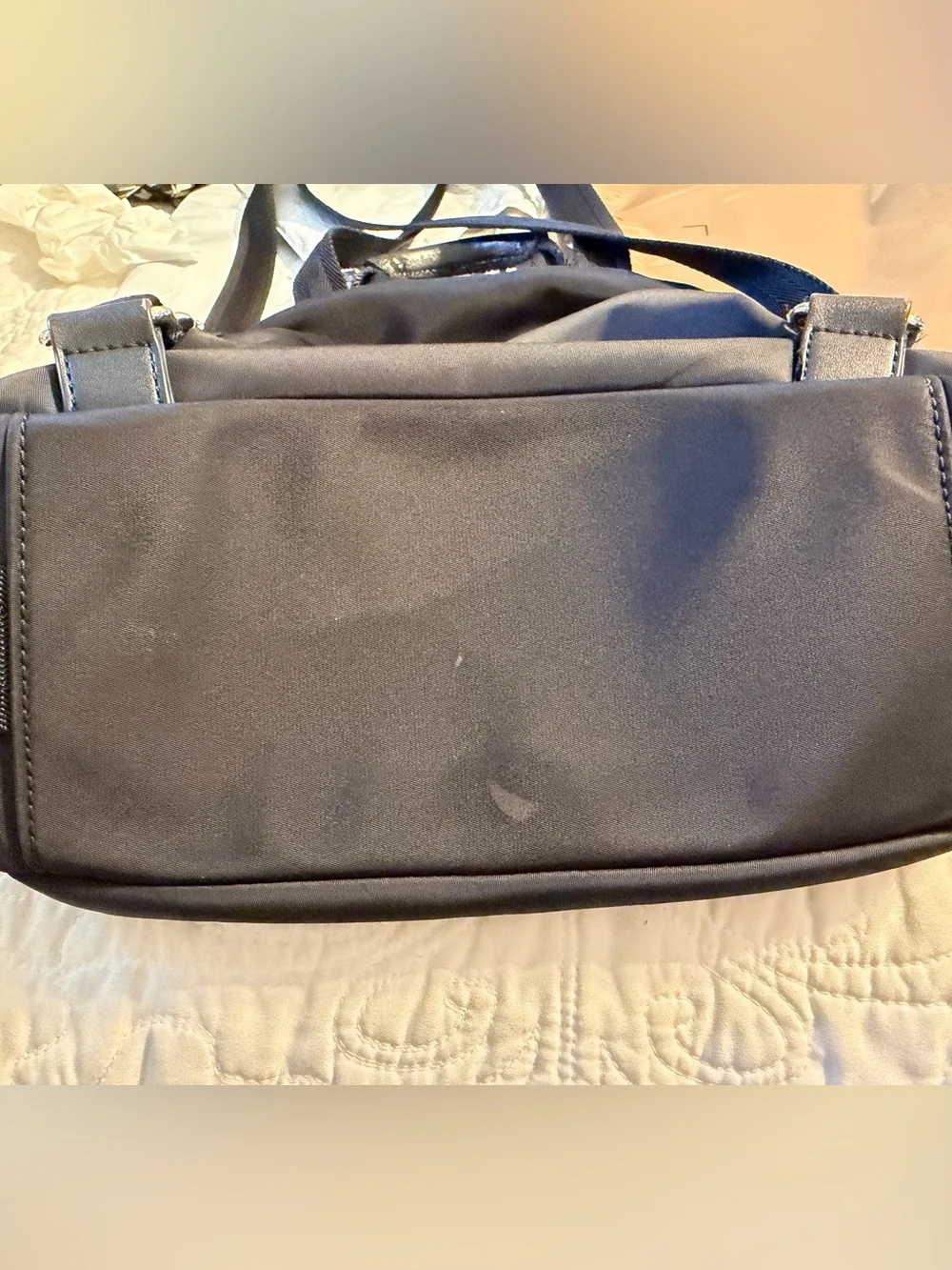 Calvin Klein Black nylon backpack, featuring Exterior Pockets